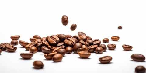 Obraz premium coffee beans isolated on white. Generative AI
