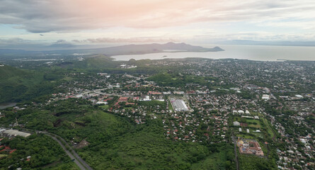 Aerial panorama of managua Nicaragua