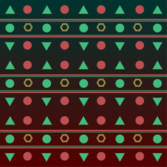 seamless pattern of goemetric shapes on gradient background