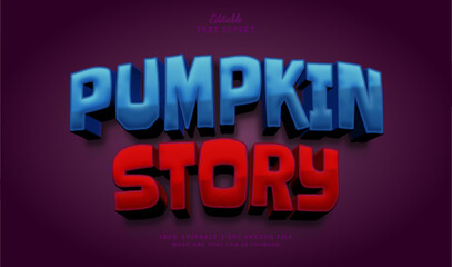 Pumpkin Story Text Effect Style. Editable Text Effect Style 3d Halloween.