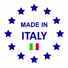 Made In Italy. Flag, banner icon, design, sticker