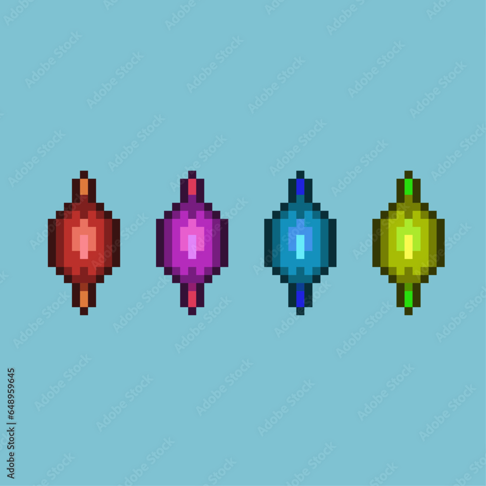 Poster pixel art sets of raw meat with variation color items asset. simple bits of meat food on pixelated s