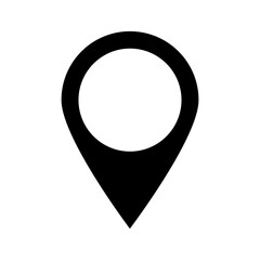 Pin for map sign icon on a isolated white background