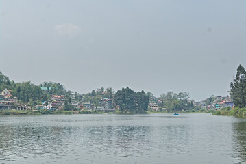 view of a tourist spot lake in hilly town