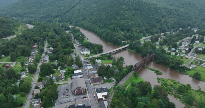 August 2023 aerial video of Town of Hancock, Delaware County, NY.
