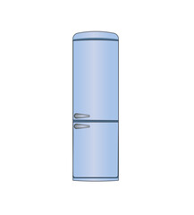 Vector illustration of a two-compartment refrigerator on a white background