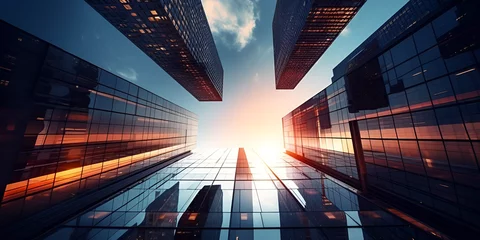 Foto op Plexiglas Background of futuristic urban and business architecture ,Futuristic City Financial District © Ahmad