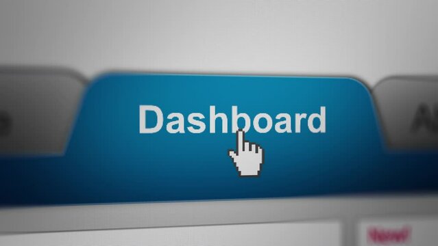 Animated Mouse Cursor Clicking Dashboard Tab UI on Website
