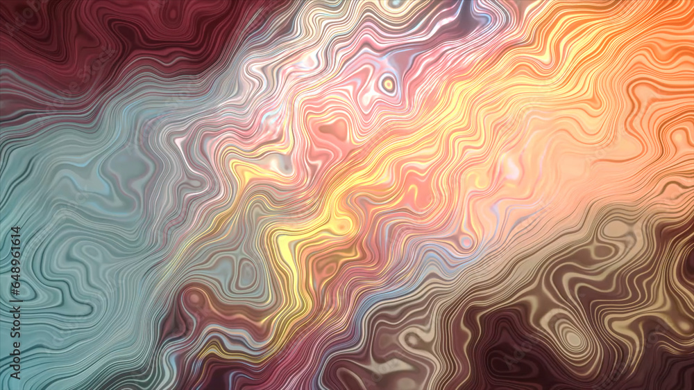 Poster bright pulsating lines with curved distortions. motion. colorful pattern with pulsating curved lines