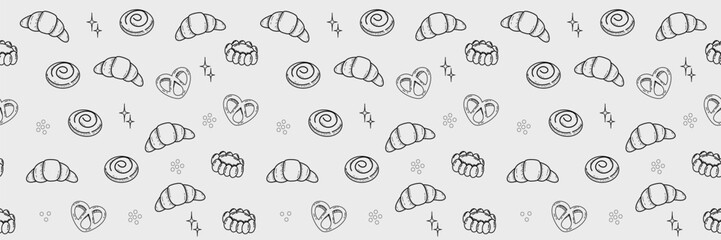 Cookies Doodle Seamless Pattern for Background