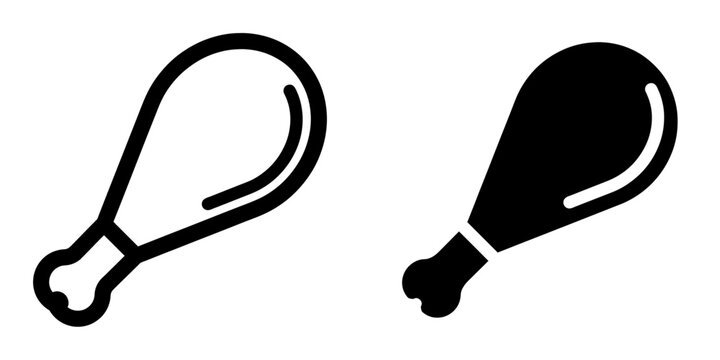 ofvs467 OutlineFilledVectorSign ofvs - chicken thigh vector icon . isolated transparent . black outline and filled version . AI 10 / EPS 10 / PNG . g11810