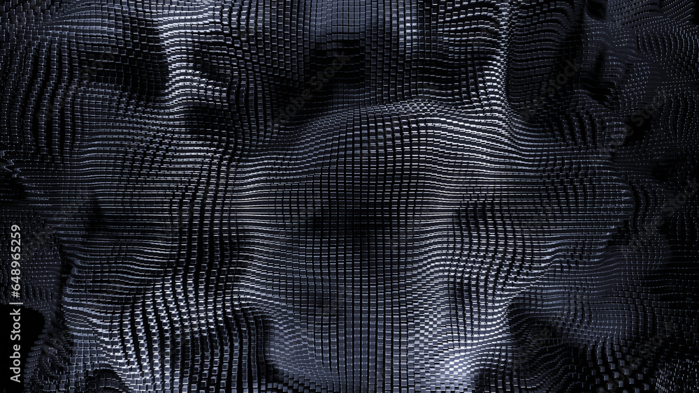 Aufkleber virtual waves from points. design. technological virtual vibrations with wave points. futuristic com