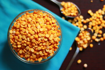 Full of chickpeas on a textured background, Raw Chickpeas in a bowl, 