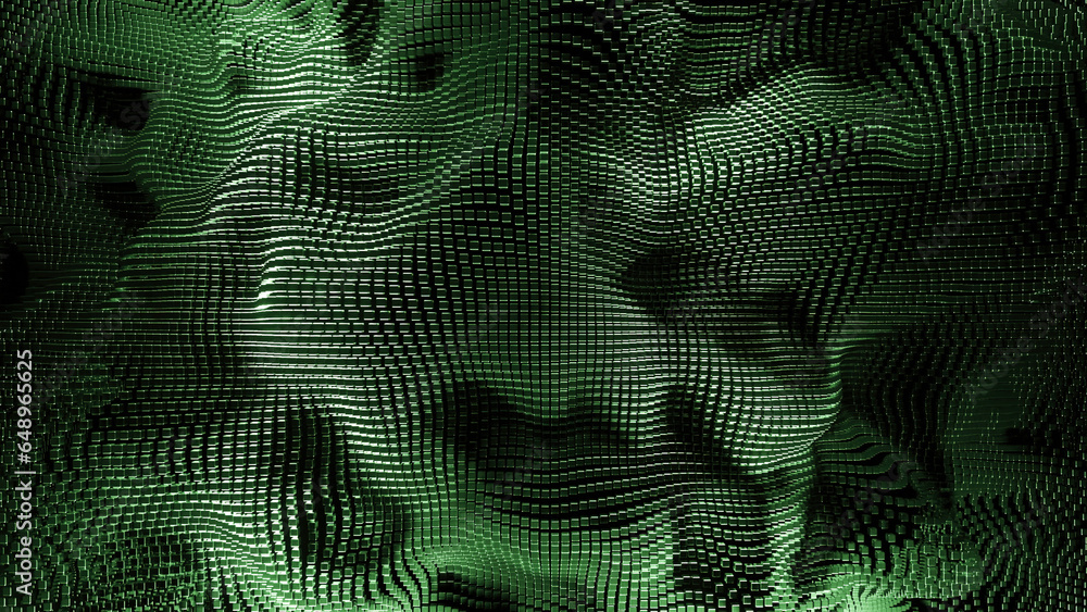 Aufkleber virtual waves from points. design. technological virtual vibrations with wave points. futuristic com