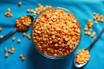 Full of chickpeas on a textured background, Raw Chickpeas in a bowl, 