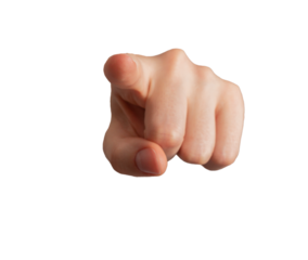 Index finger pointing at you, showing, searching, accusing