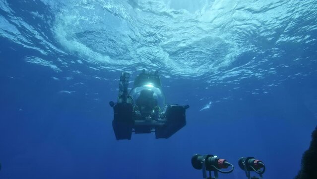 Submarine Underwater Near Ocean Surface