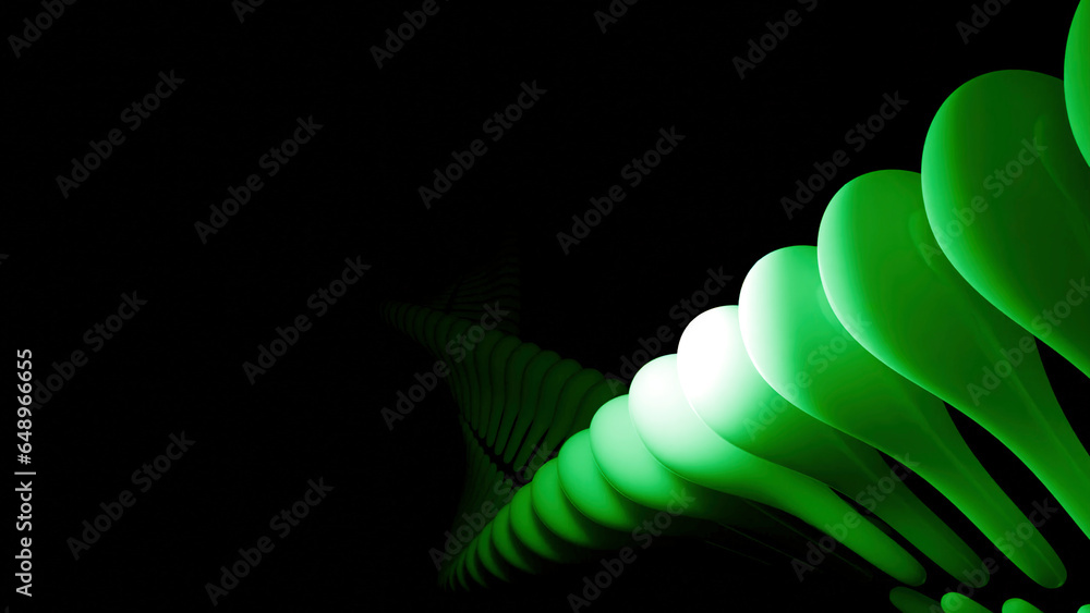 Poster abstract skeletal spiral. design. twisted 3d line with dna or skeleton stripes. 3d animation of movi