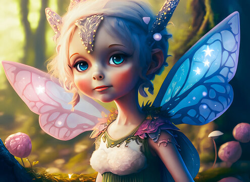 Beautiful fairytale Elf princess for Children's illustration for print or web