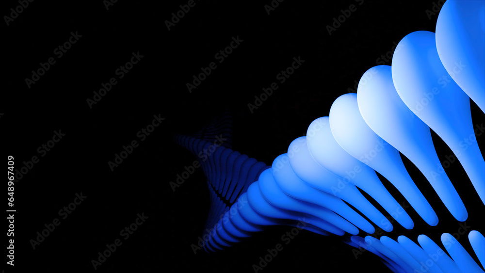 Poster abstract skeletal spiral. design. twisted 3d line with dna or skeleton stripes. 3d animation of movi