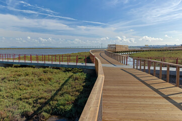 Fototapeta premium Loures River Route, which connects the cities of Lisbon to Loures, Portugal