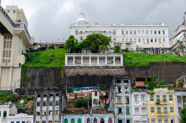 View from below of the Rio Branco Palace in the city of Salvador in Bahia.