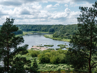 Fototapeta premium aerial view of river Daugava in Latvia