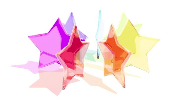 Color glass stars on white intro able to loop 