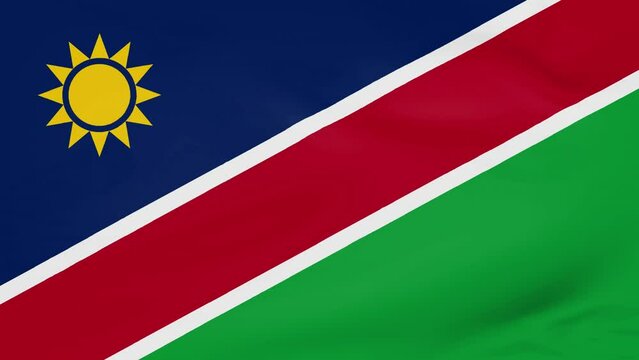 Namibia flag waving animated background