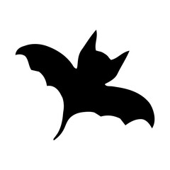 Vector bat isolated silhouette. Simple illustration, icon. Happy Halloween day spooky Illustration.