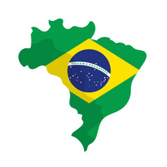 Brazilian flag map icon. Vector.