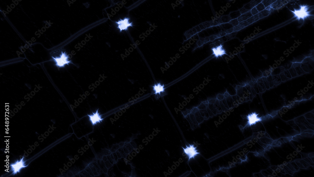 Poster luminous grid with dots and lines of energy. motion. abstract radiation bands in grid with energy. g