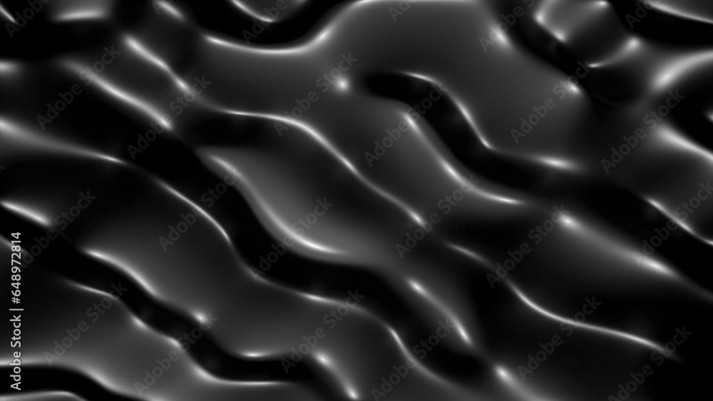 Poster metallic liquid with ripple lines on surface. design. rotating background with liquid texture and ri