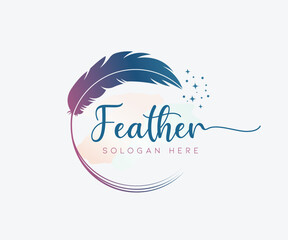 feathers luxury concept logo design template