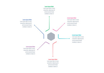 hexagon infographic template. business, annual plan, magazine, magazine information template. six options infographic template