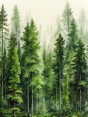 Mystic Canopy: A Journey Through the Fog-Enshrouded Evergreen Forest