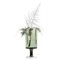 3d illustration of glass vase decoration in luxury space isolated transparent background