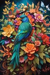 Obraz premium Beautiful two bird. Generative AI