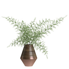3d illustration of ceramic vase decoration in luxury space isolated transparent background