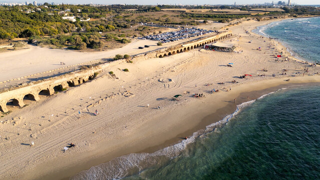 Aerial Sea Landscape , Israel, 
Caesarea