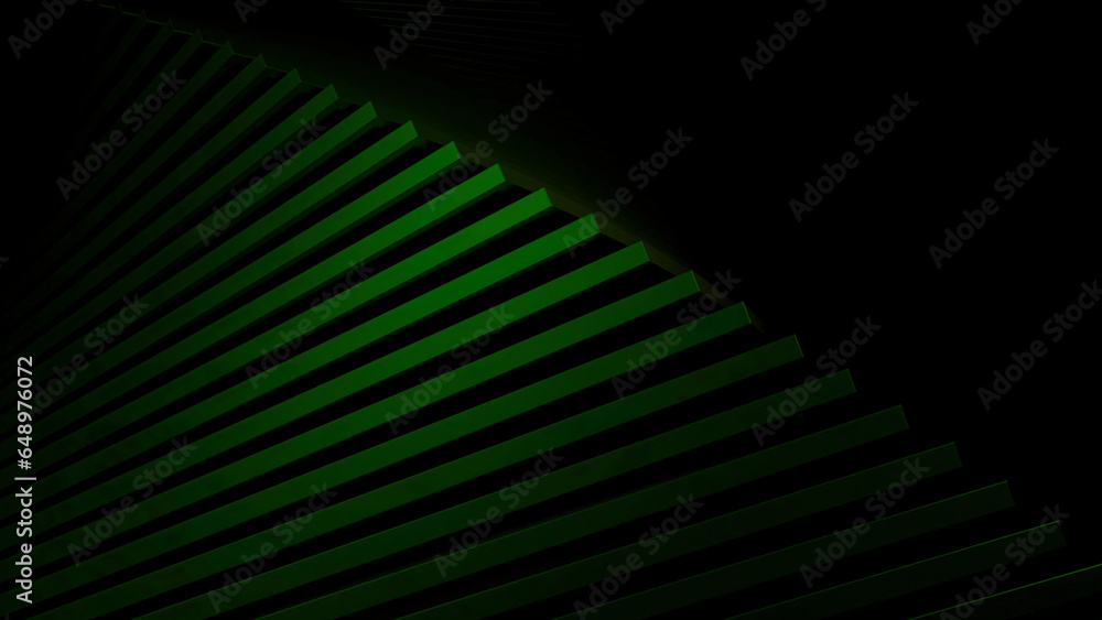Poster abstract 3d animation of moving curved structure. design. striped 3d structure rotates in space on b