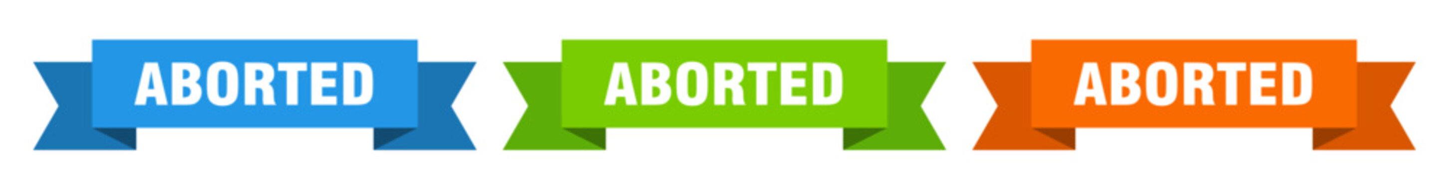 aborted ribbon. aborted isolated paper sign. banner