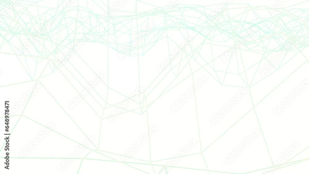 Poster floating grid of lines on a white background. abstract screensaver for intro. rendering animation.