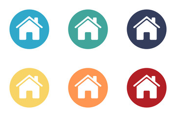 Set of home icons on a white background. Illustration