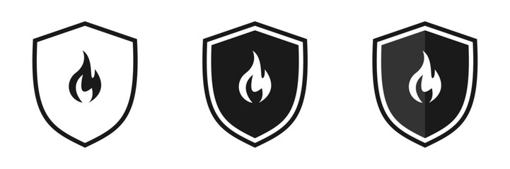 Flame Shield. Set of illustrations