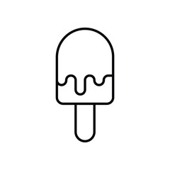 Stick ice cream outline icon isolated on white background. Vector illustration