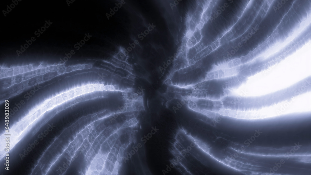 Poster cosmic abstract vortex moving with plasma light. motion. luminous stream of light lines in black hol