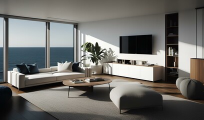 Fototapeta na wymiar interior of modern living room with sofa