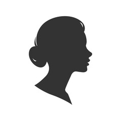 Female face silhouette. Vector illustration.