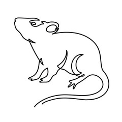 Vector continuous one line mouse illustration